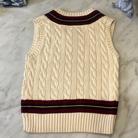 Polo by Ralph Lauren Cream V-neck Sweater Vest Size 4/4T - Picture 4 of 5